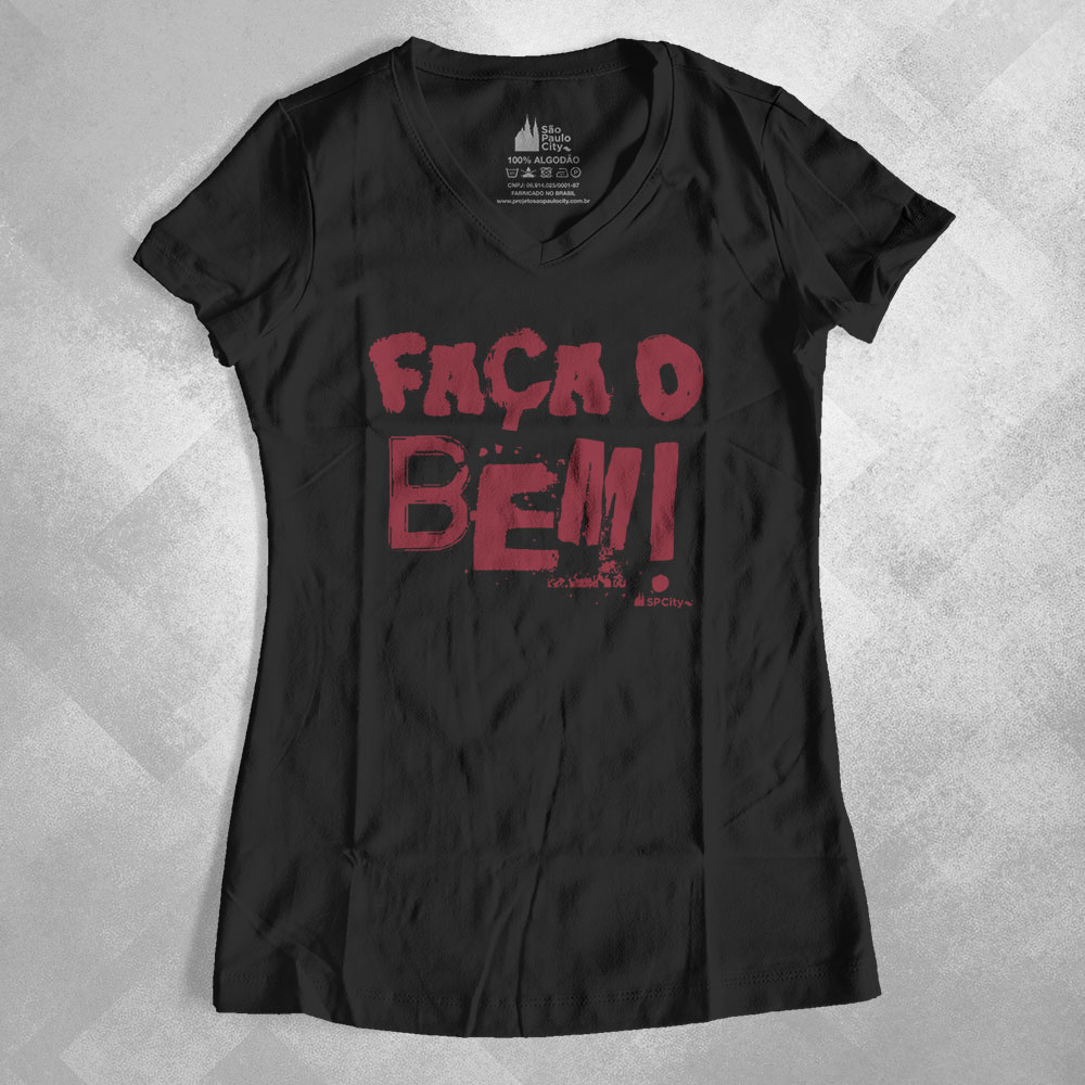 Faca-o-Bem-Feminina-Preta Baby look faça o bem
