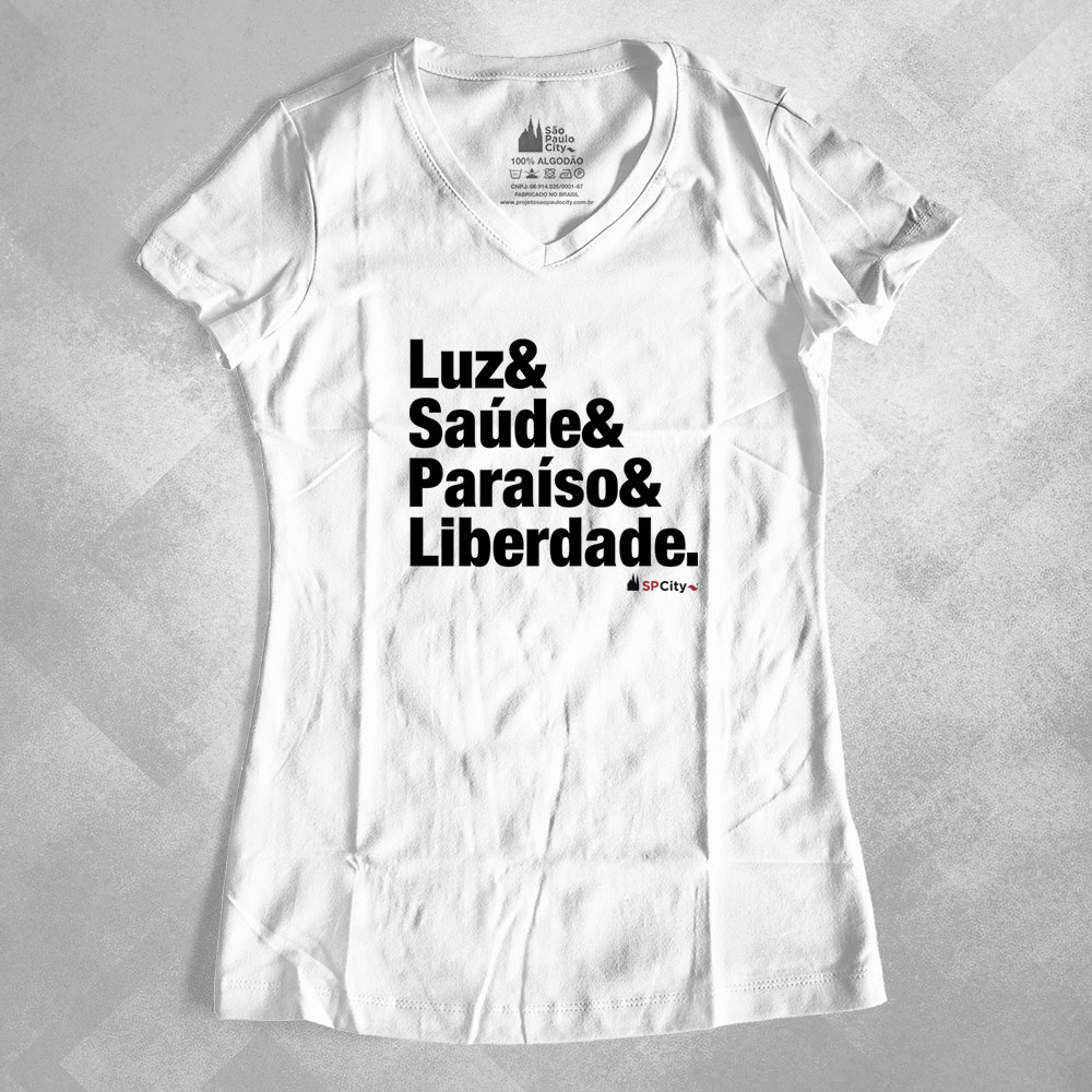 Baby-look-Luz-Saude-Paraiso-Liberdade-branca Luz Saúde Paraíso Liberdade