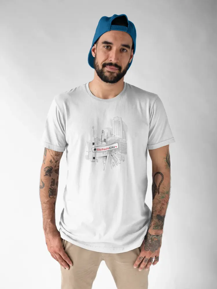 camiseta cidade de sao paulo branca - Projeto São Paulo City - Produtos da Cidade de SP