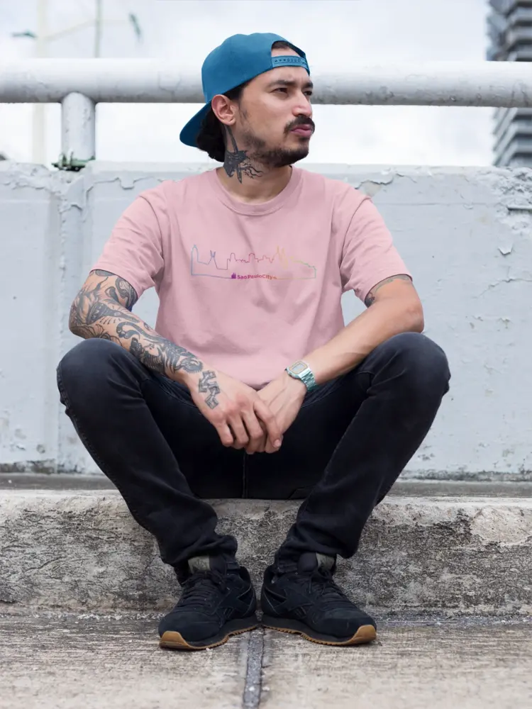 camiseta frame monumentos de sao paulo rosa bb - Projeto São Paulo City - Produtos da Cidade de SP