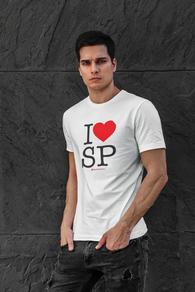 camiseta i love sp 2 branca - Projeto São Paulo City - Produtos da Cidade de SP