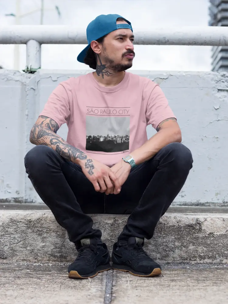 camiseta skyline sp rosa bb - Projeto São Paulo City - Produtos da Cidade de SP